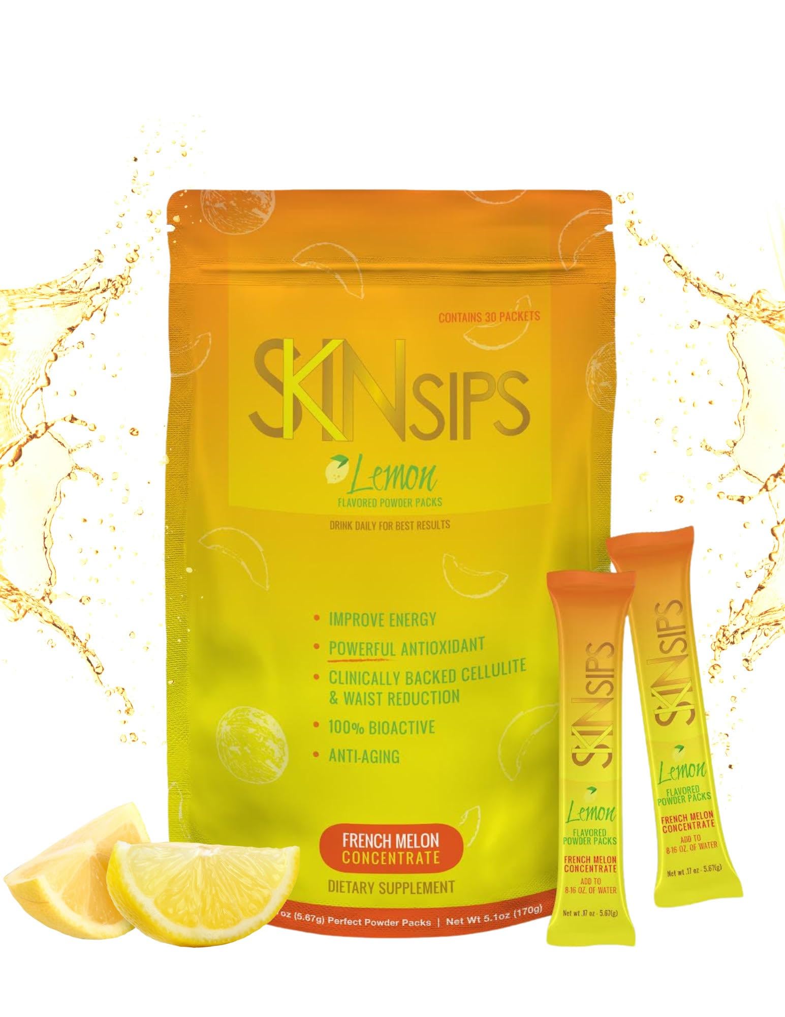 SkinSips bottle pour shows skin health support with daily routine benefits