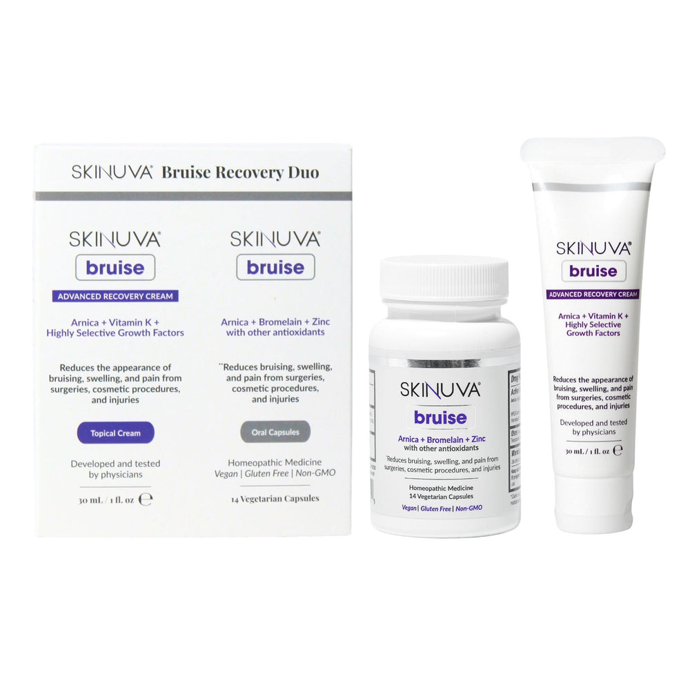 Skinuva bruise supplement bottle for daily post-procedure support
