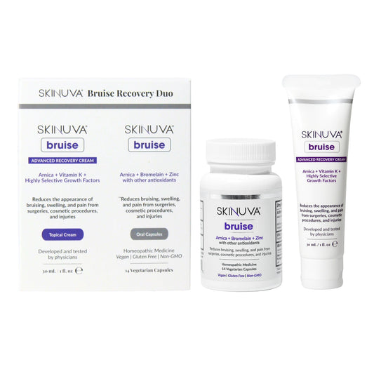 Skinuva bruise supplement bottle for daily post-procedure support