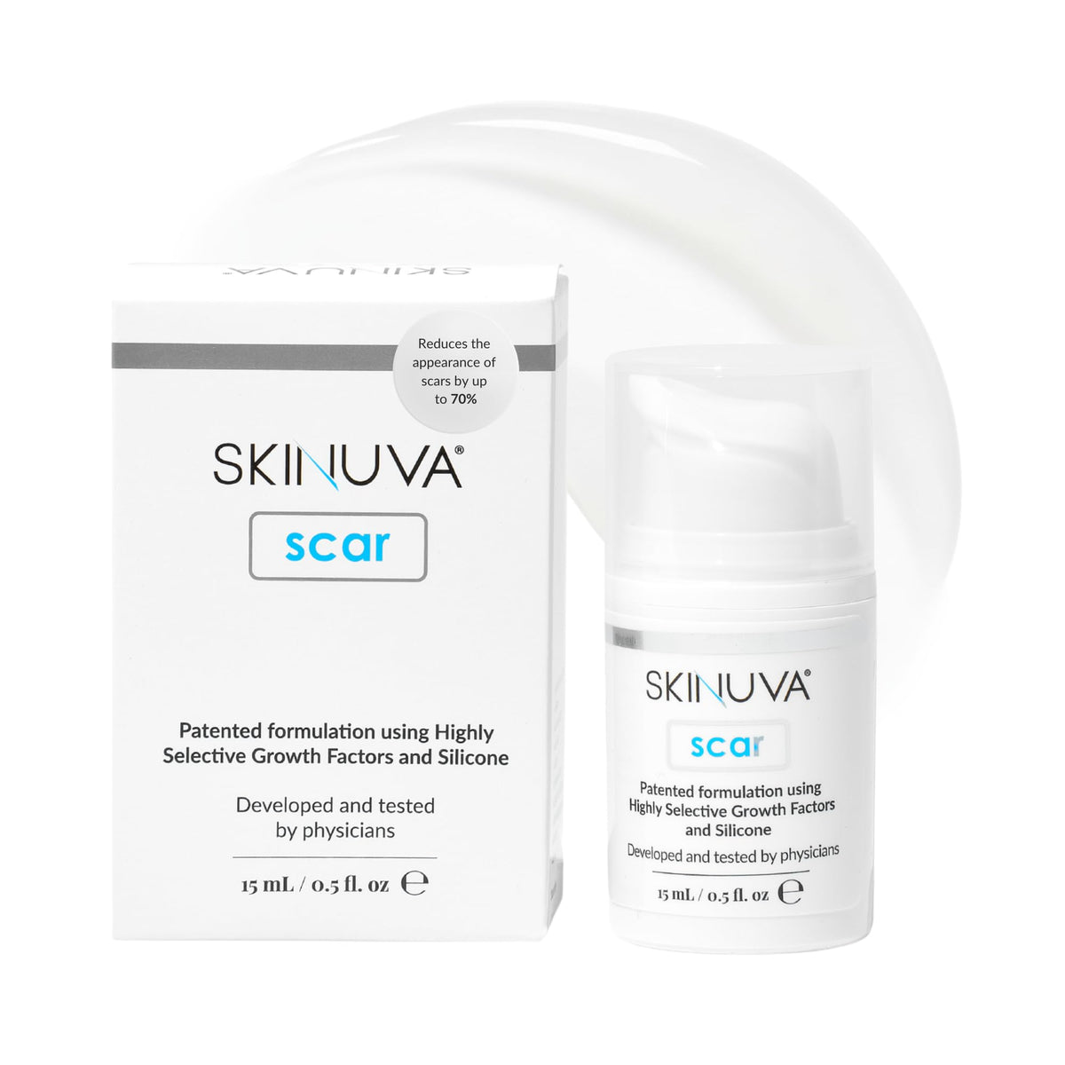 Skinuva next-gen scar cream jar ready for targeted scar care and smoother skin.