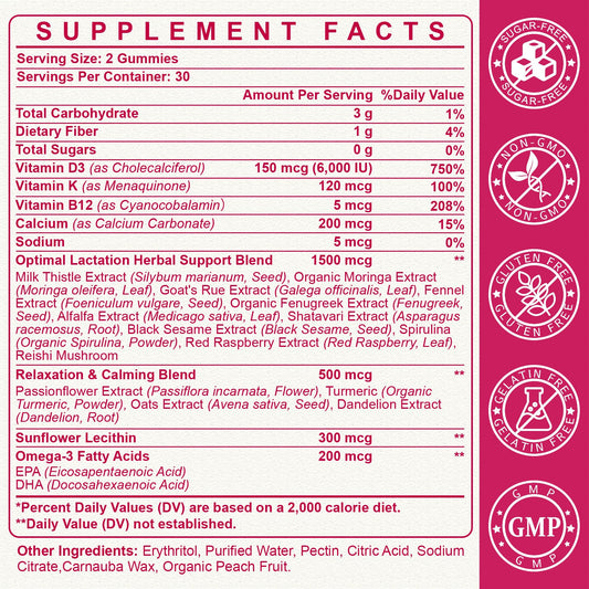 Close-up of SKLIA gummies with peach flavor
