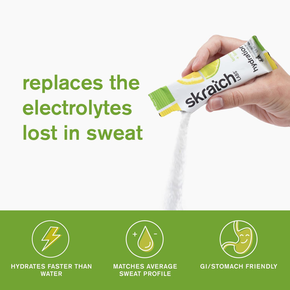 Skratch Labs real-food ingredients label close-up for clean hydration.
