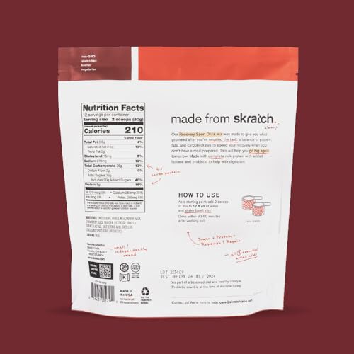 Skratch Labs Recovery prepared drink with strawberry-cream flavor after training