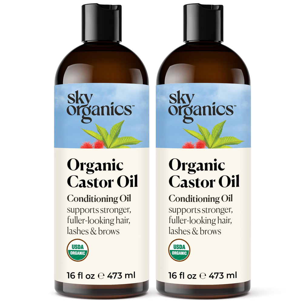Sky Organics Castor Oil bottle 16oz pack for hair and scalp conditioning
