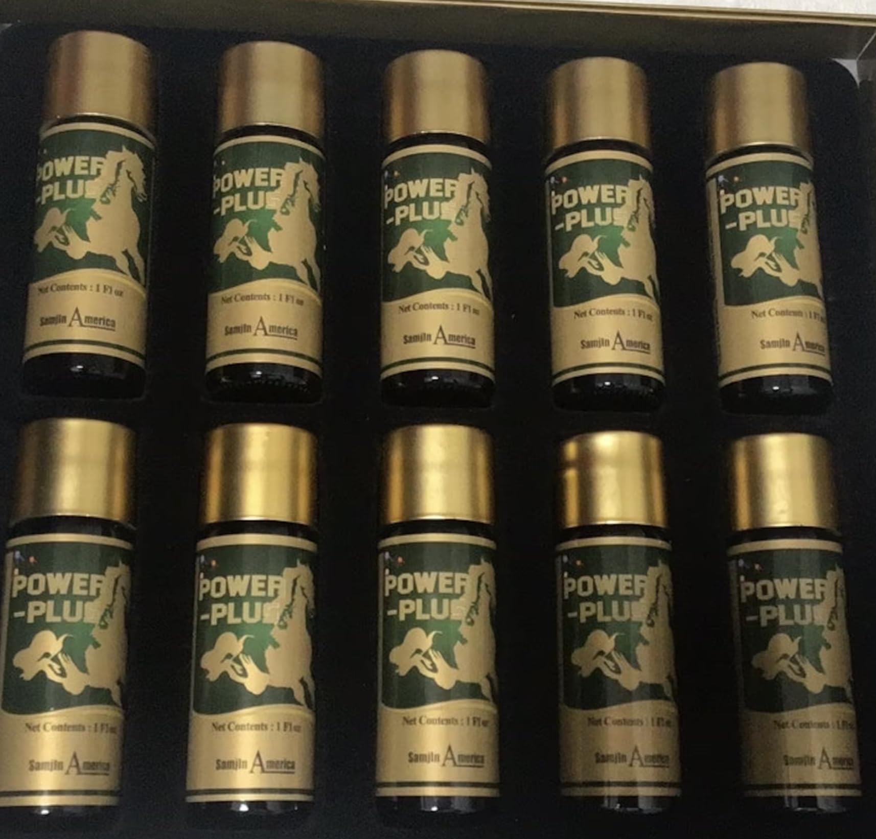 Glass bottle profile of Skydia Power Plus with label