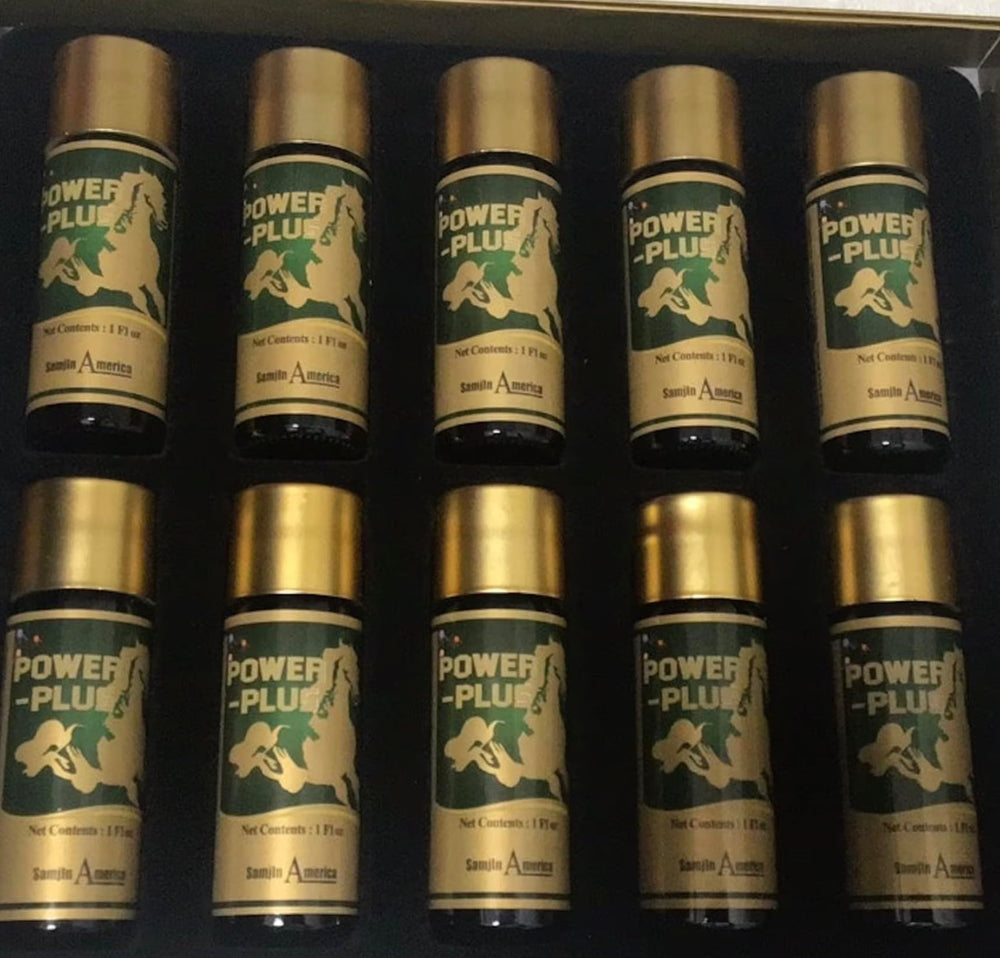 Glass bottle profile of Skydia Power Plus with label