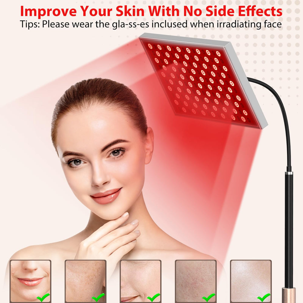 Skylaxy panel shows reflecting cups for focused facial light therapy