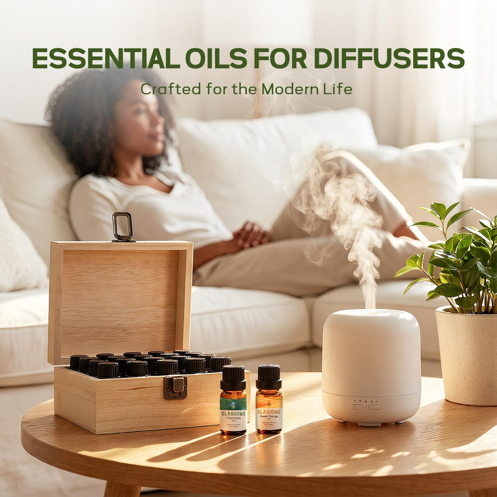 Slashome rosemary diffuser oil bottle supports uplifting herbaceous notes.