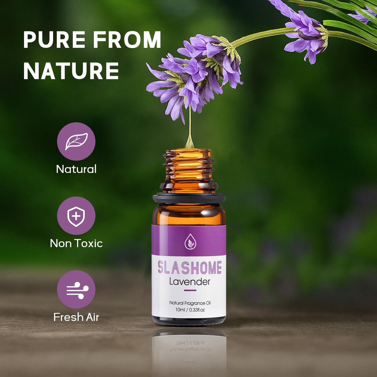 Slashome vanilla diffuser oil bottle adds warm, comforting sweetness.