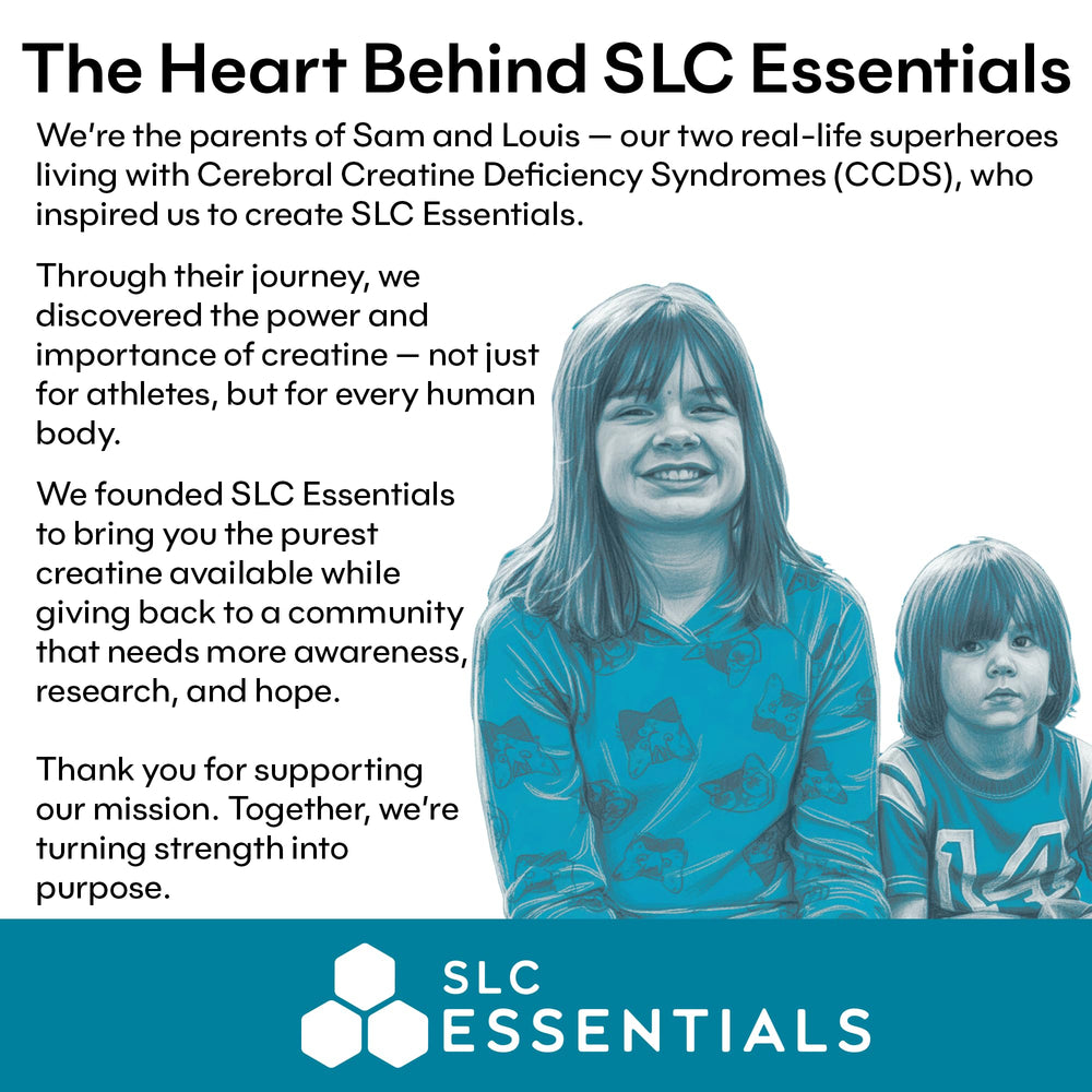 SLC Essentials Creatine Monohydrate mixed in water for a clear drink.