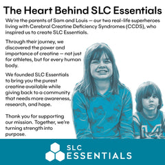 SLC Essentials Creatine Monohydrate mixed in water for a clear drink.