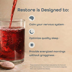 Sleep Habits Restore glass with cherries highlighting cherry flavor