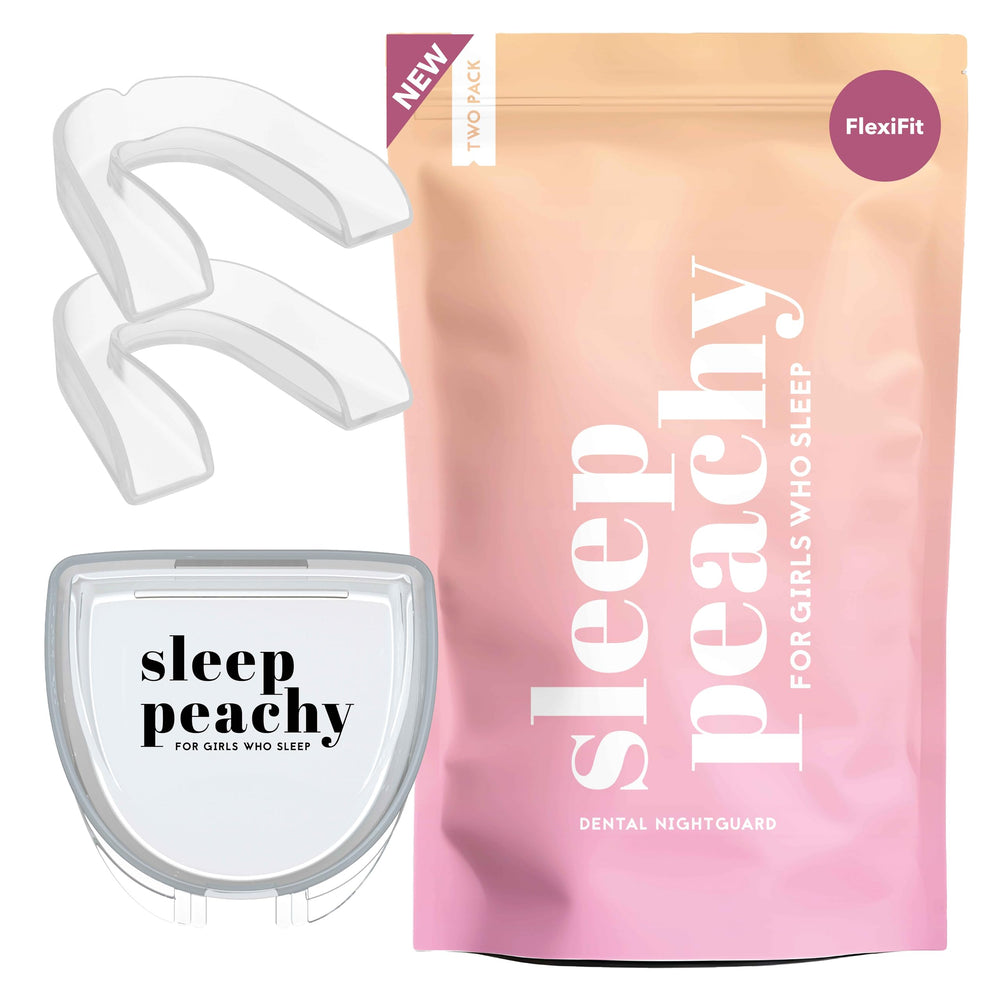 Sleep Peachy FlexiFit night guard pack of 2 clear for discreet night protection.