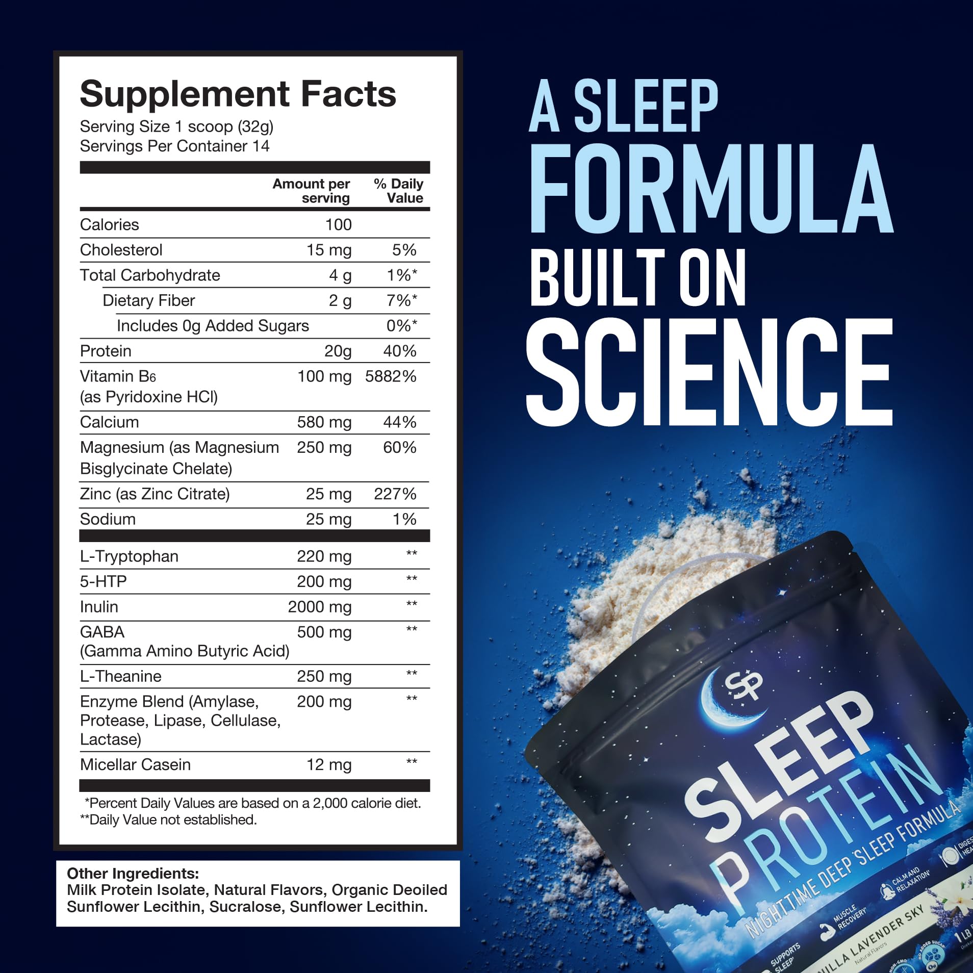 SleepProtein GLP-1 friendly protein serving supports lean muscle while resting.