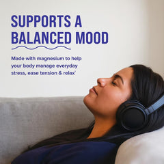 Sleepy Vibes magnesium glycinate and L-theanine for gentle relaxation.