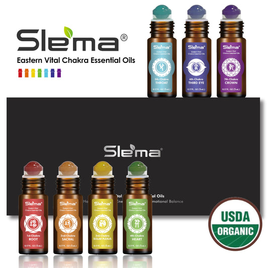 Slema 7 Chakra rollerball with jade stone for soothing skin contact