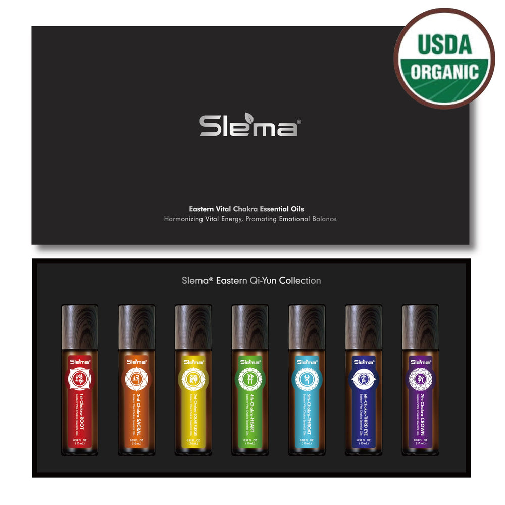 Crystal rollerball on Slema roll-on used for balanced relaxation on the wrist.