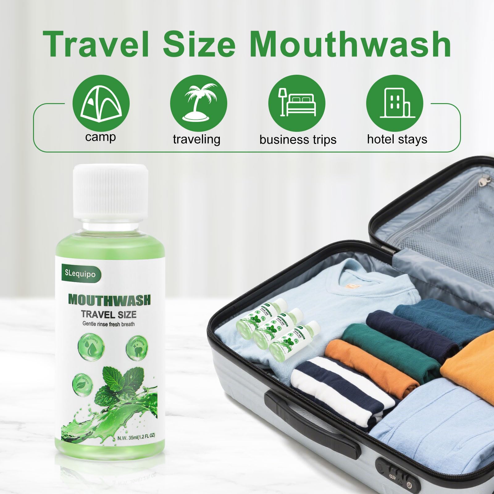 SLequipo hotel and travel kit compatibility keeps breath fresh away from home.