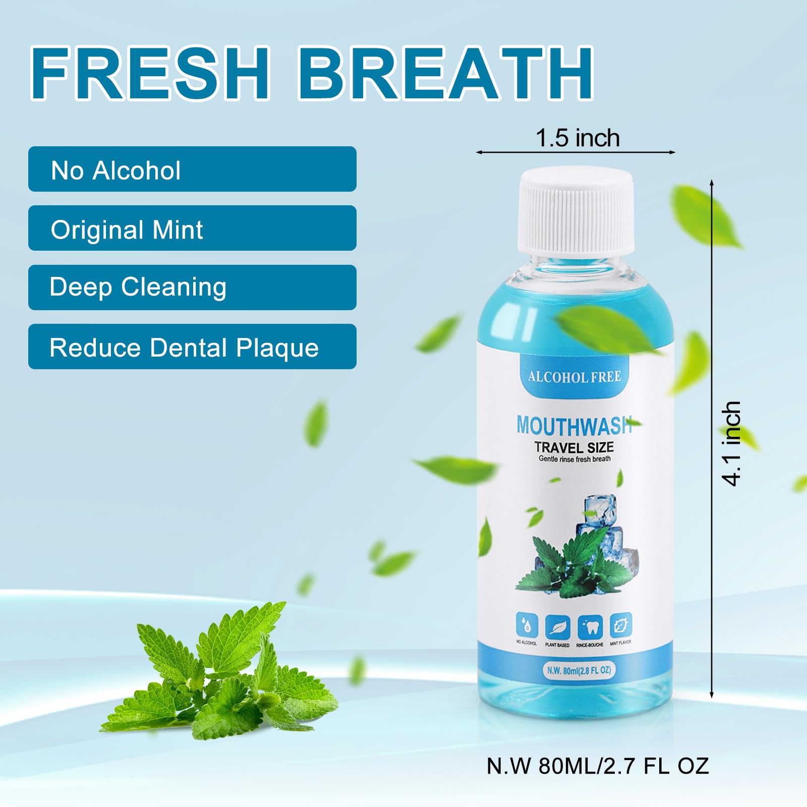 slequipo mini bottles 80ml portable mouthwash for on-the-go freshness