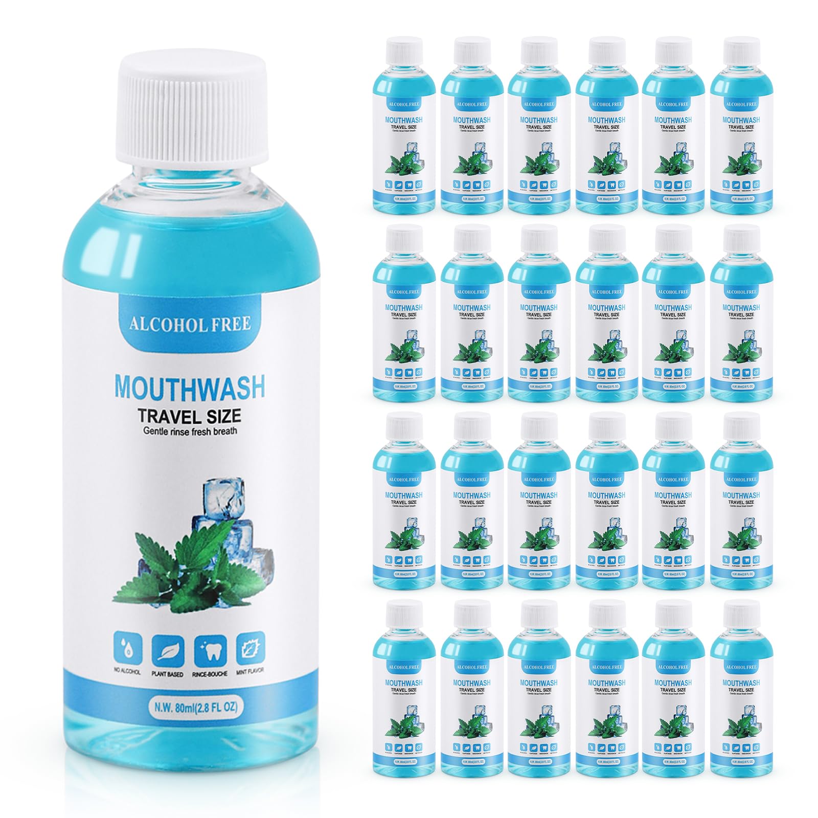 slequipo travel mouthwash 80ml bulk 50-pack for easy travel refreshment