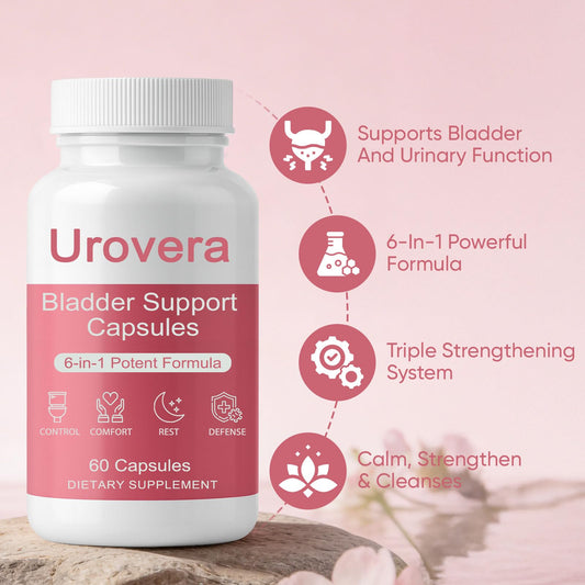 Slifthistle Urovera bottle back label detailing ingredients and vegan, non-GMO promise