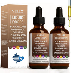 Slifthistle Vello bottle pour shows easy daily dosing for gut balance.