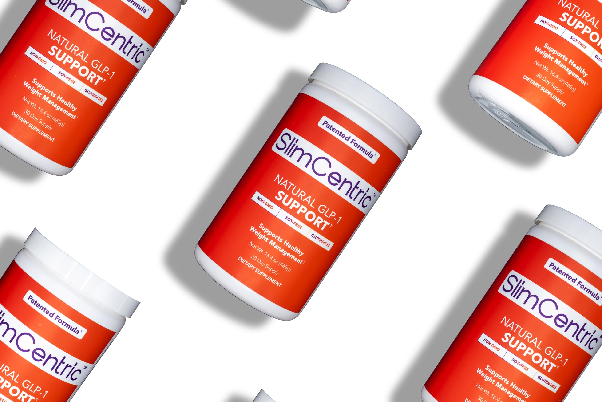 SlimCentric GLP-1 bottle displaying l-arginine ingredient