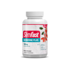 SlimFast Berberine Plus bottle showing 1000 mg berberine per serving for daily use.