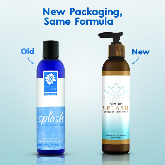 Two-bottle pack of Sliquid Gentle Intimate Wash unscented for regular routine care