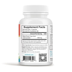 SLOTH MD African Aloe Ferox capsules inside high-potency capsules for gentle digestive comfort.