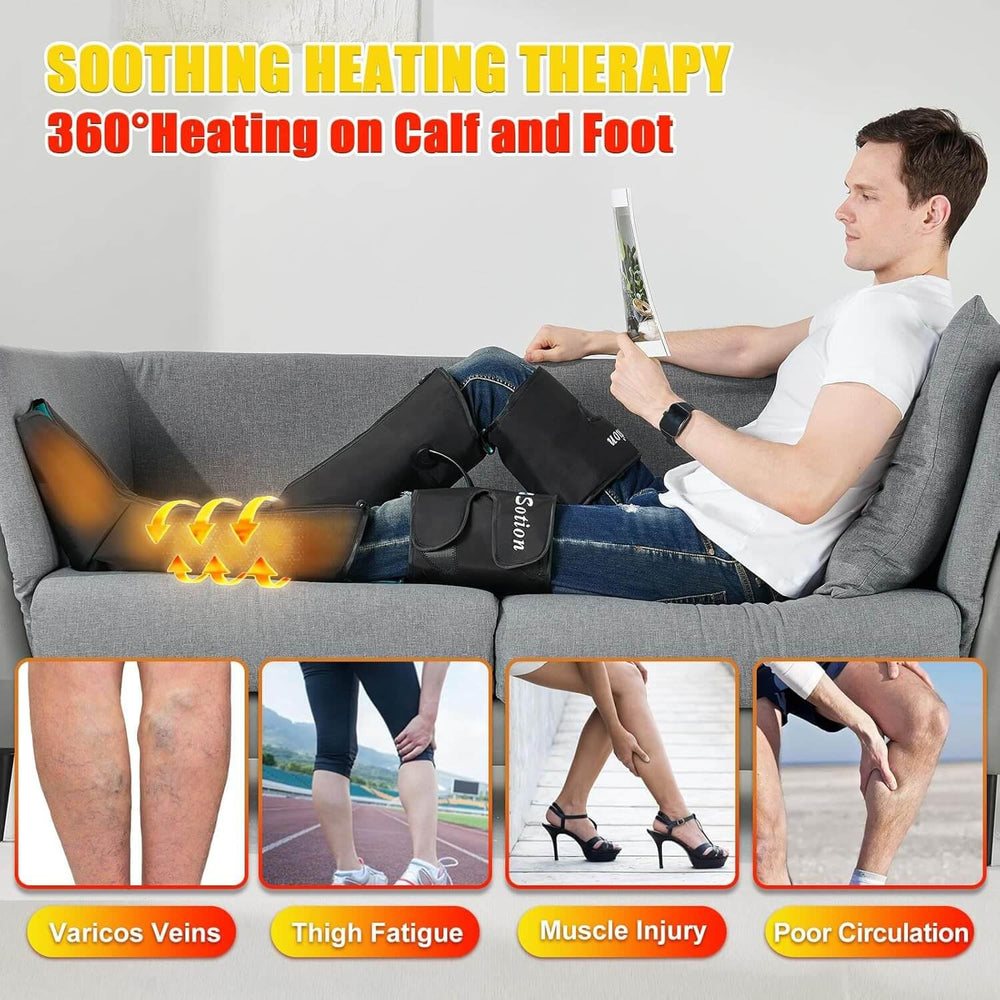 Slothmore massager fits calves up to 23 inches and feet to 16.5 inches.