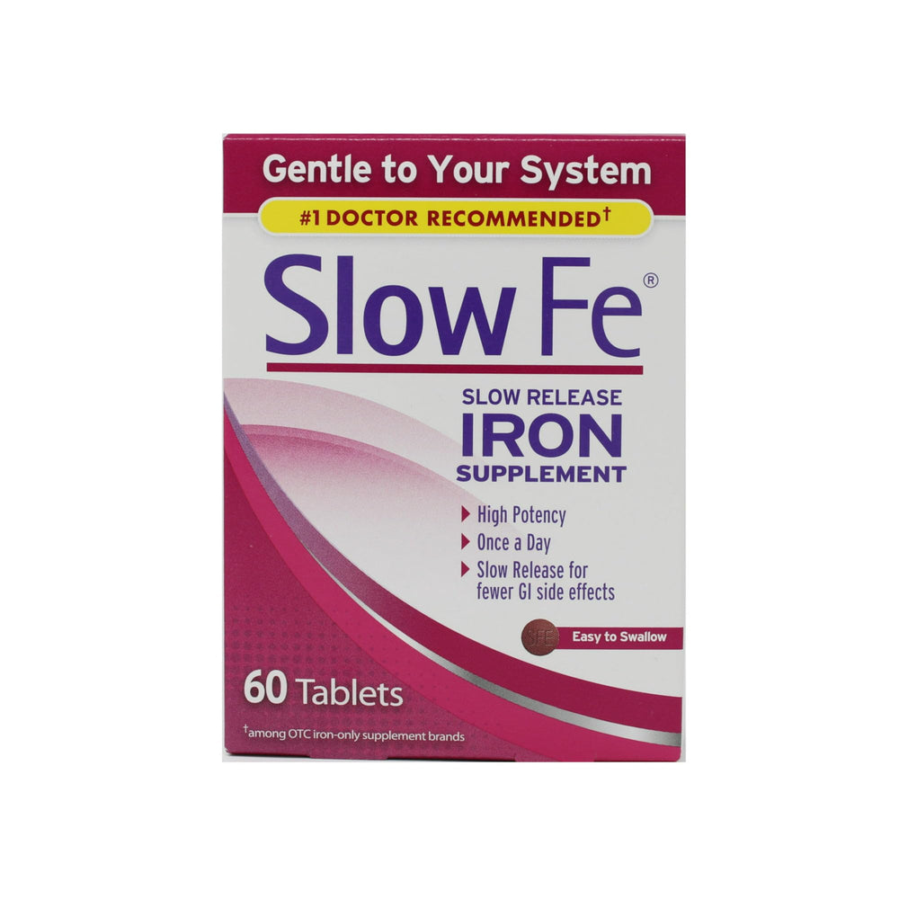 Slow Fe high-potency iron tablet with gentle, slow-release delivery.
