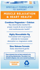 Slow-Mag label highlights 212 mg calcium per serving for bone support.