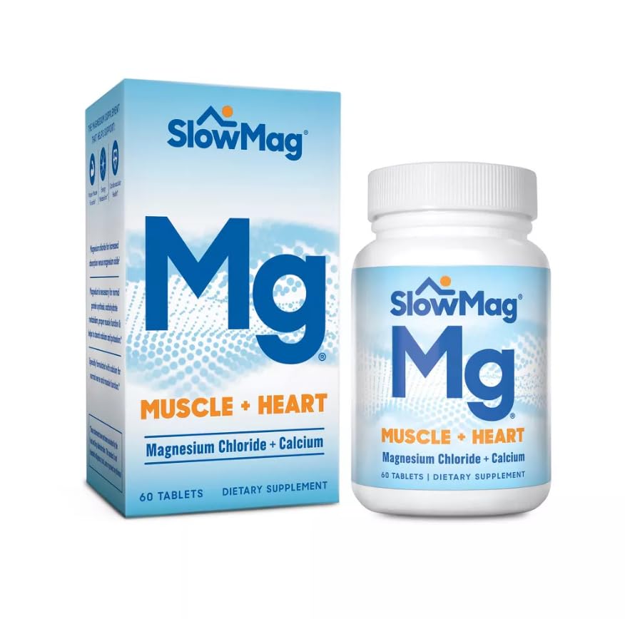 Slow-Mag label notes 64 mg magnesium per tablet.
