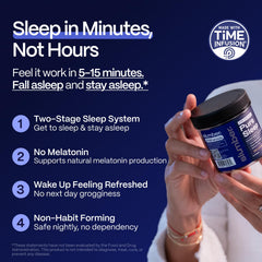 Slumber Pure Sleep bottle opened to reveal gummies and label claims.
