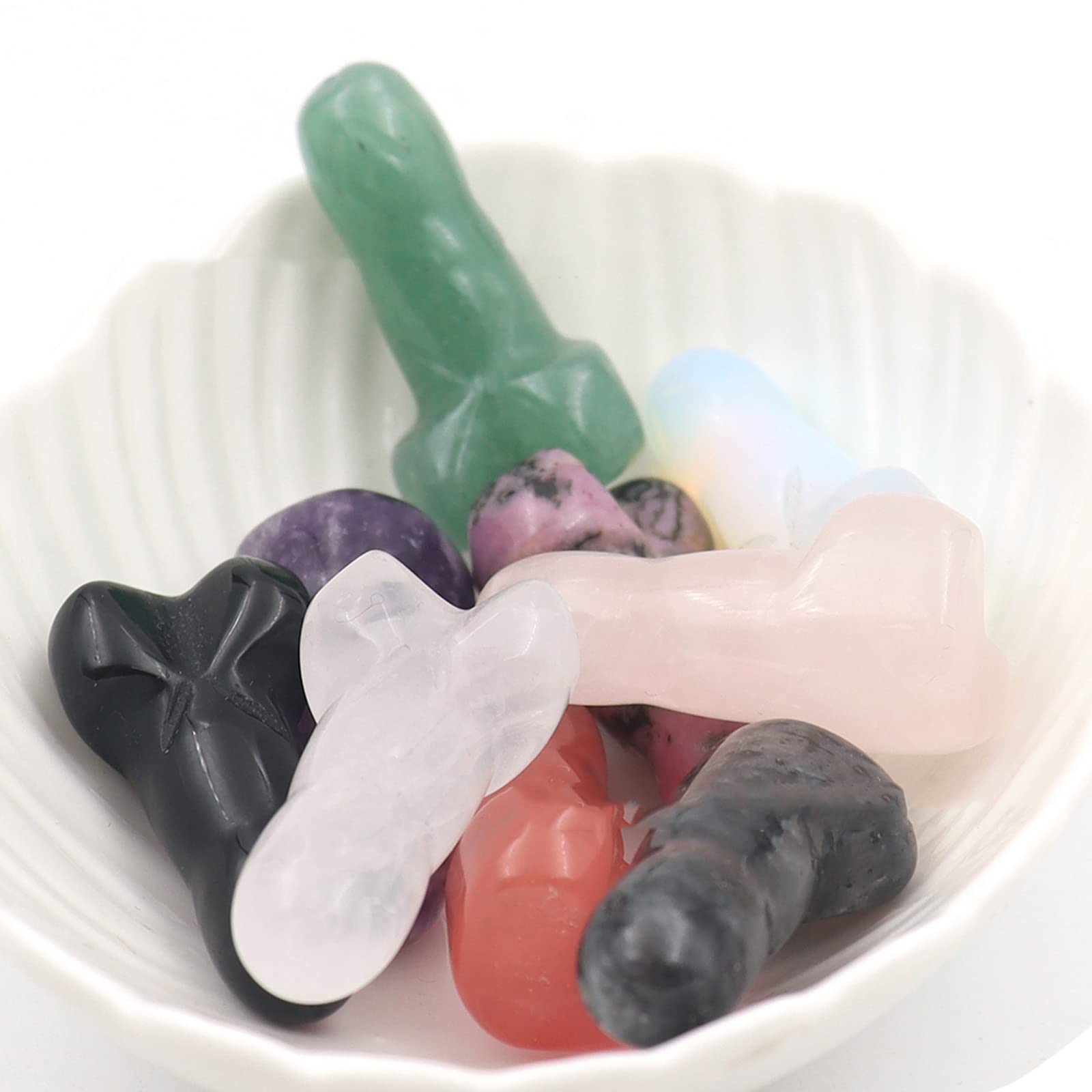 SLWIOYO watermelon-red penis-shape crystal energizes your desk with playful vibes.