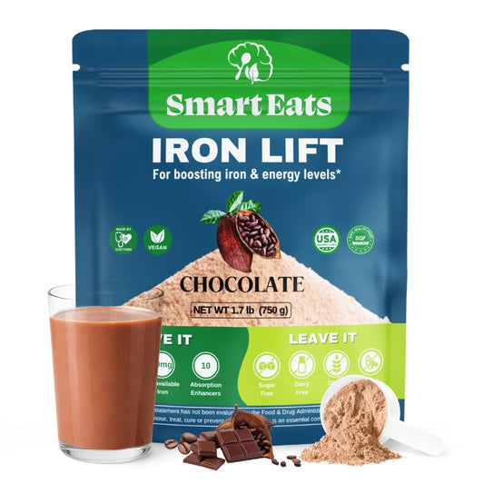 Smart Eats Iron Powder bottle ready for boosting vegan iron in smoothies