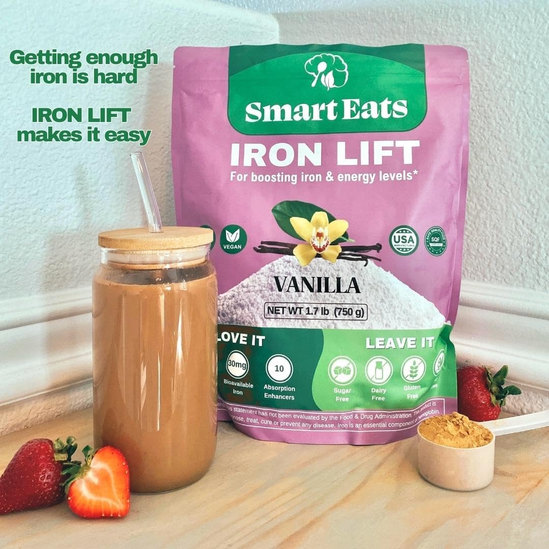 Smart Eats Iron Powder vanilla powder closeup showing fine texture.