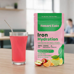 Smart Eats mixed drink in glass with refreshing color.