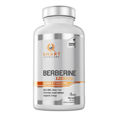 Smart Nutra Labs Berberine HCL capsules closeup in vegan form for easy consumption.