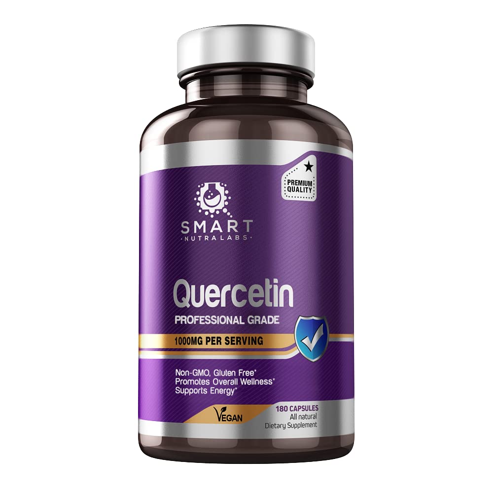 Smart Nutra Labs quercetin capsules closeup highlighting vegan capsules