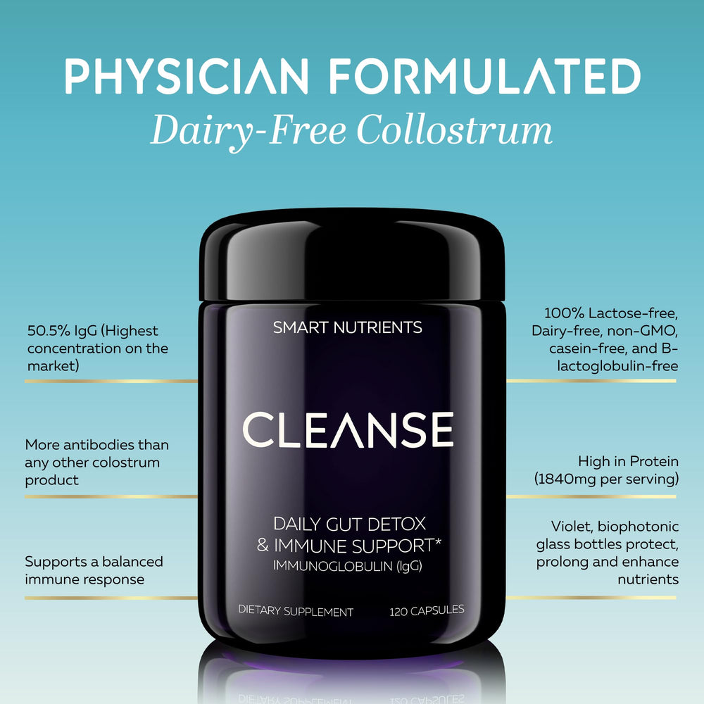 Smart Nutrients CLEANSE bottle back view with gut health information