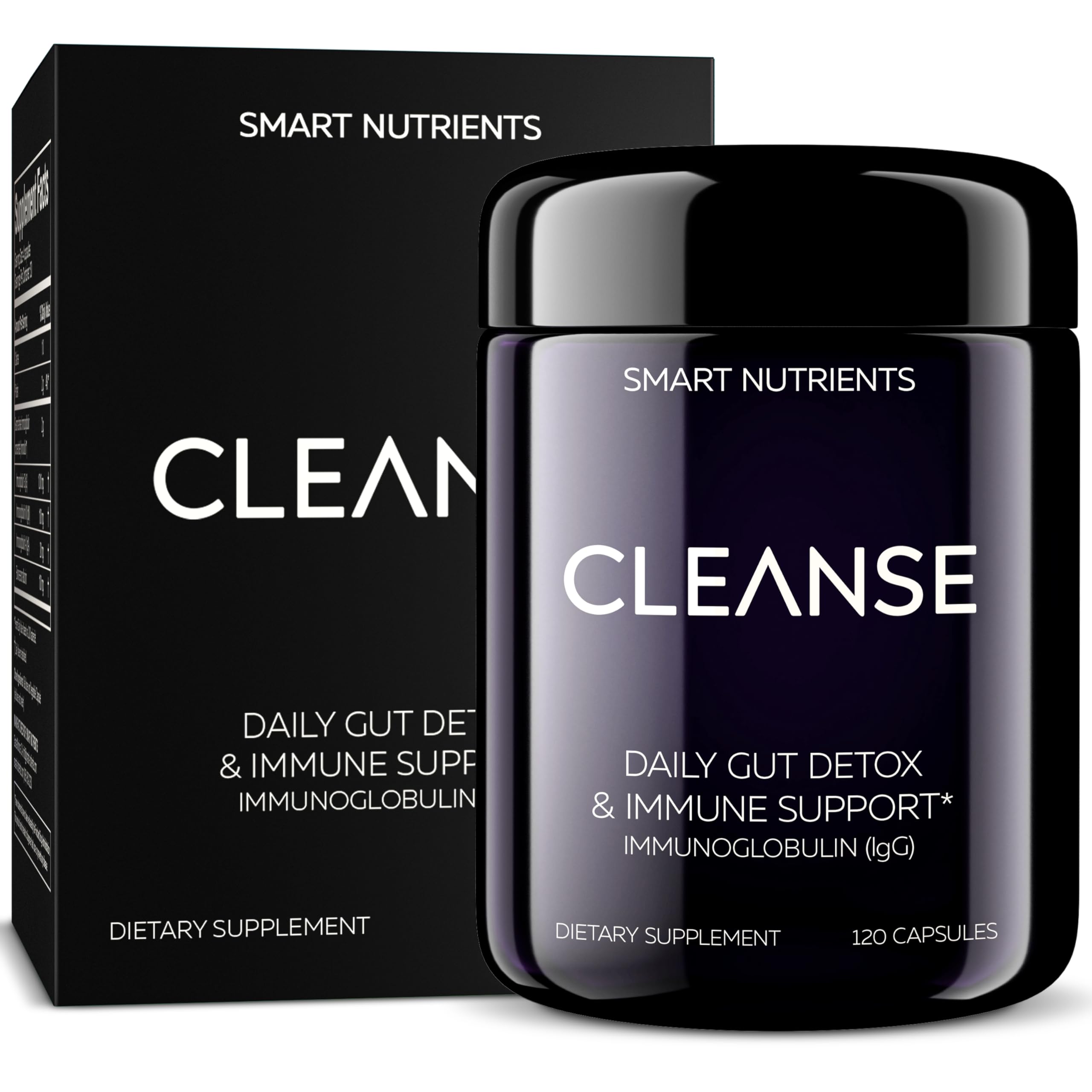 Smart Nutrients CLEANSE bottle front with dairy-free IgG immune support