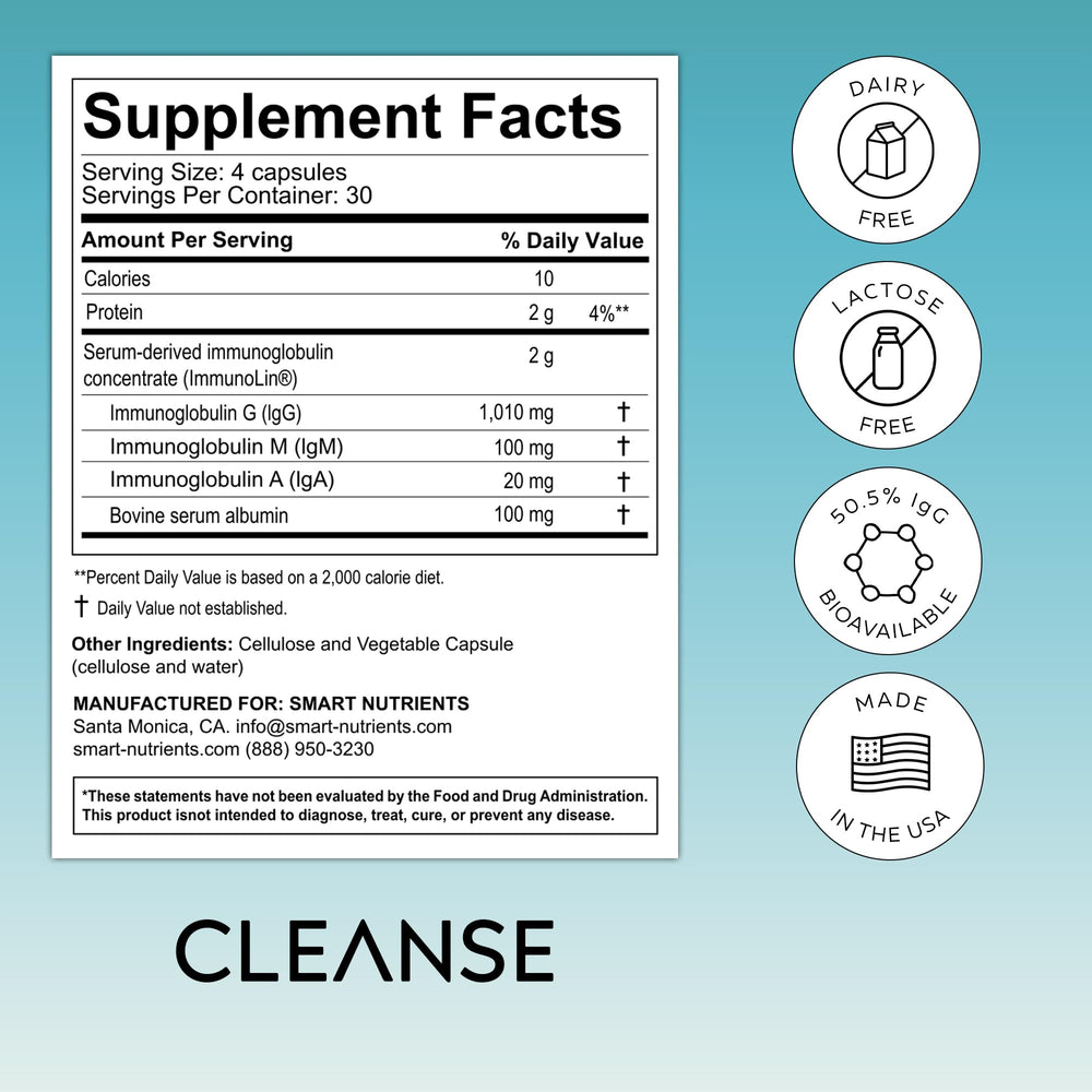 Smart Nutrients CLEANSE capsules poured for daily digestive support
