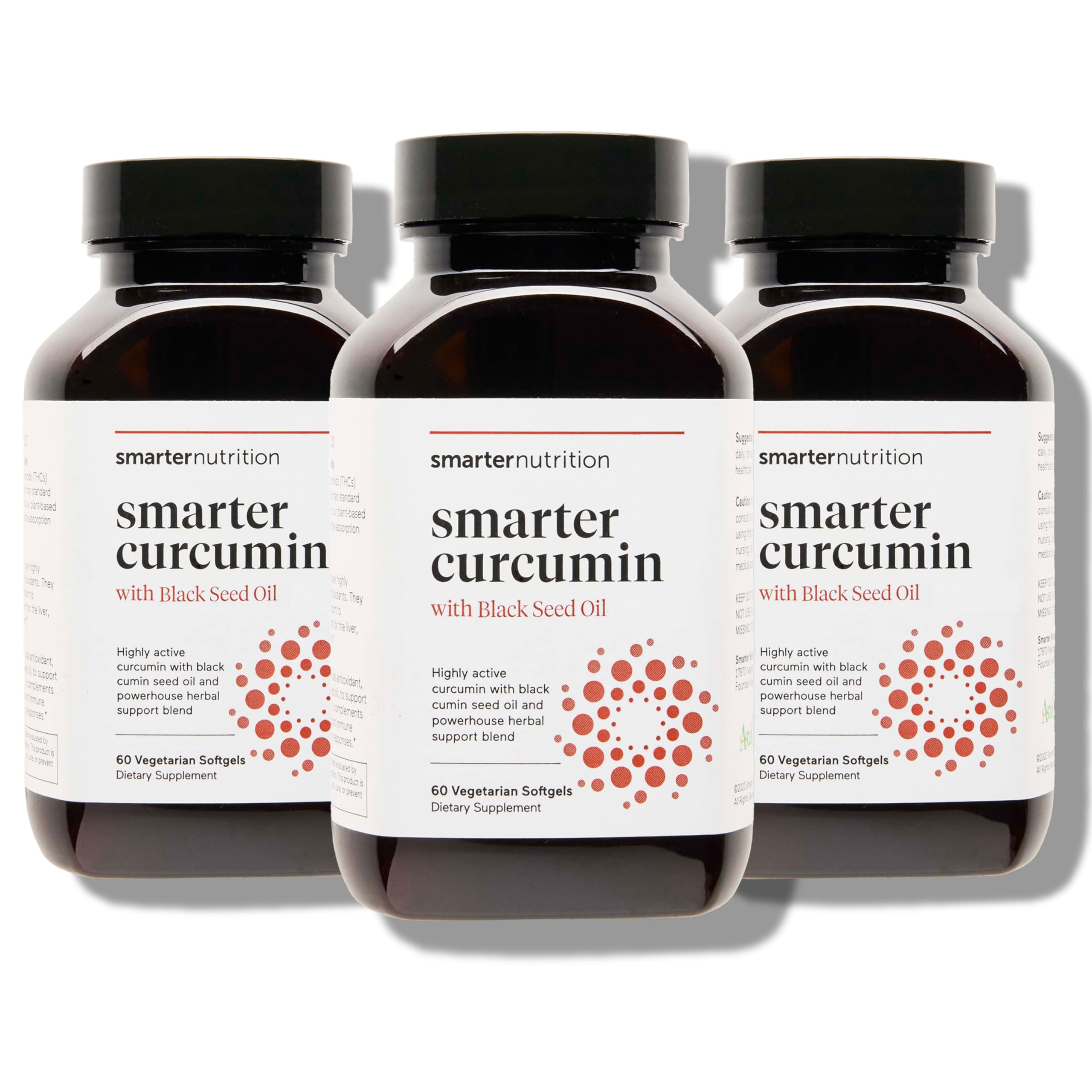 Smarternutrition Curcumin softgels bottle showcases high absorption formula for joint and immune support.