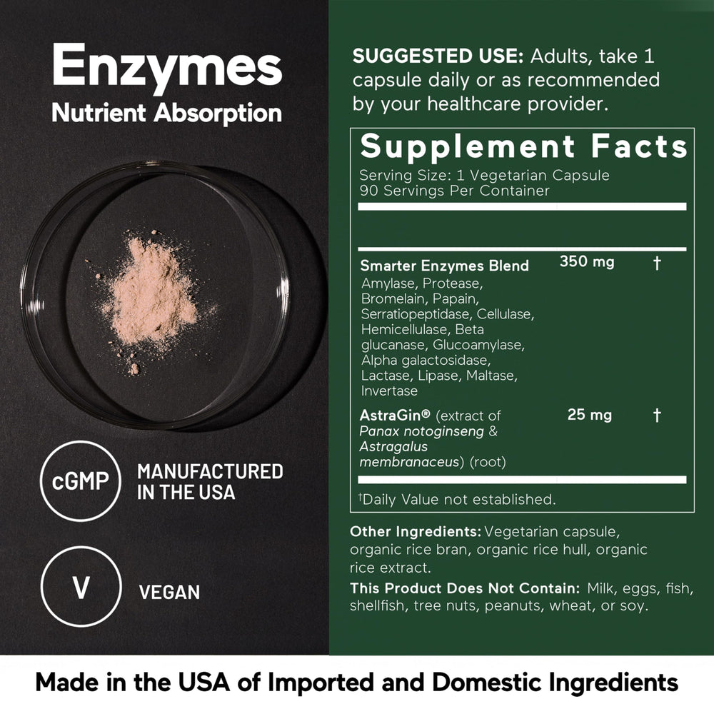 SMARTERNUTRITION Vegan Digestive Enzymes with water for convenient ingestion.