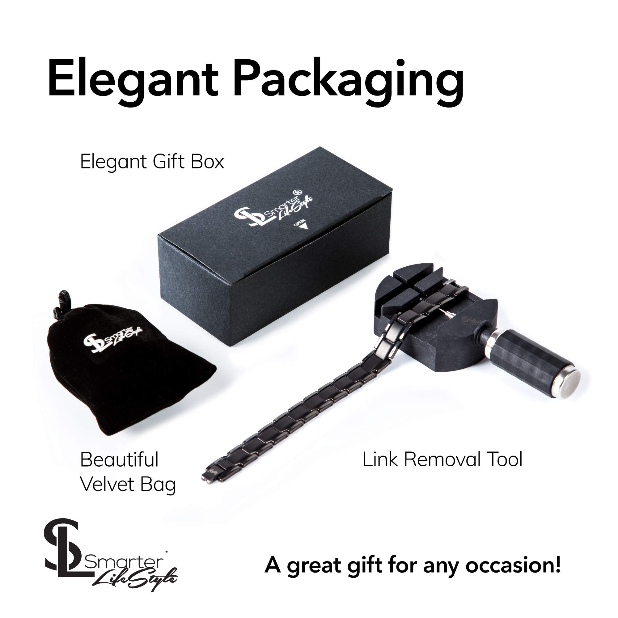 Sizing tool included with Smarter LifeStyle bracelet for easy, at-home fit adjustments.