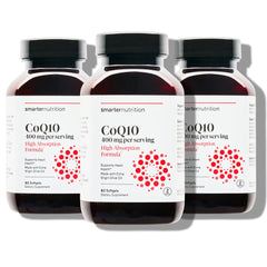 SMARTERNUTRITION CoQ10 400 mg bottle with olive oil delivery for improved absorption