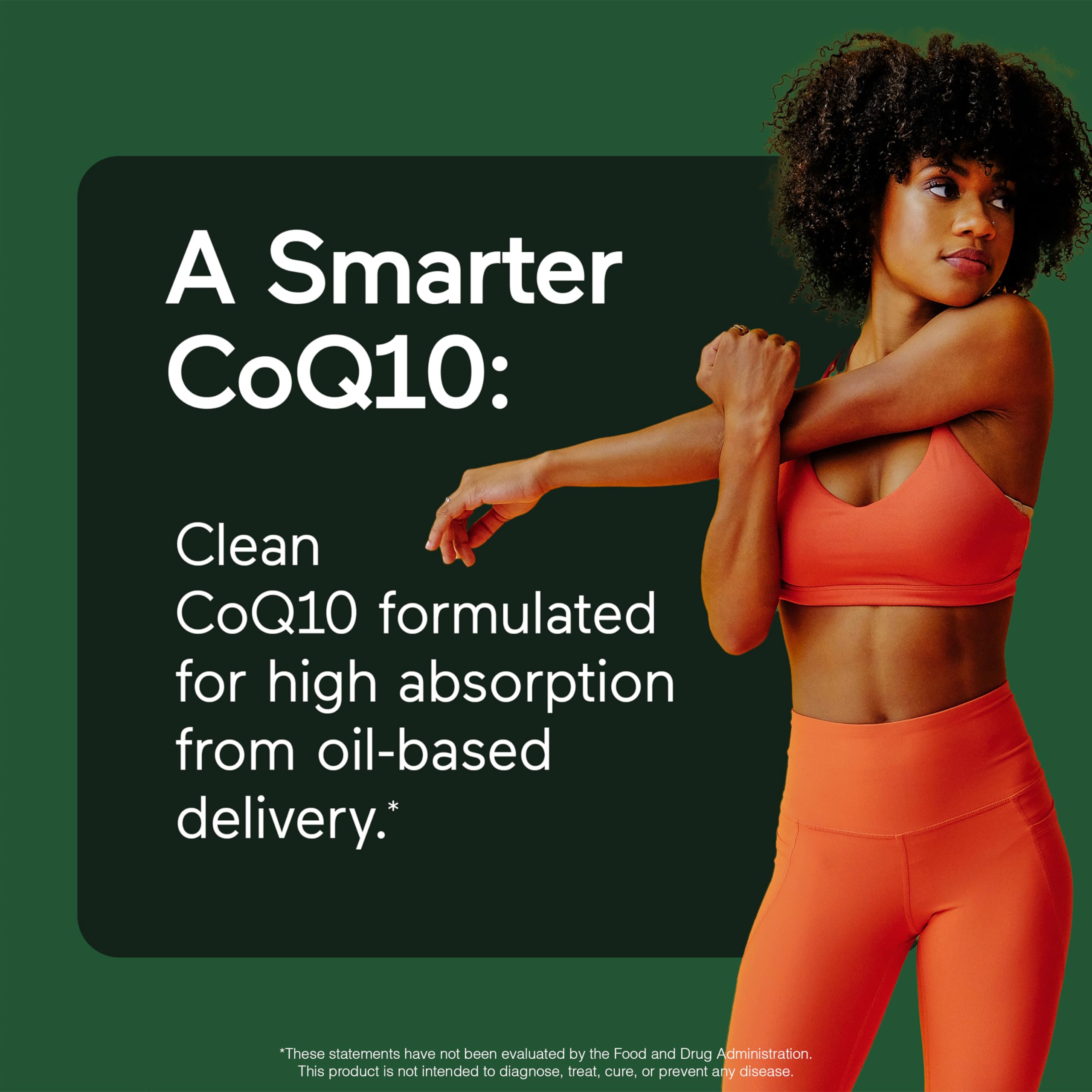 SMARTERNUTRITION CoQ10 ingredient panel and olive oil reference