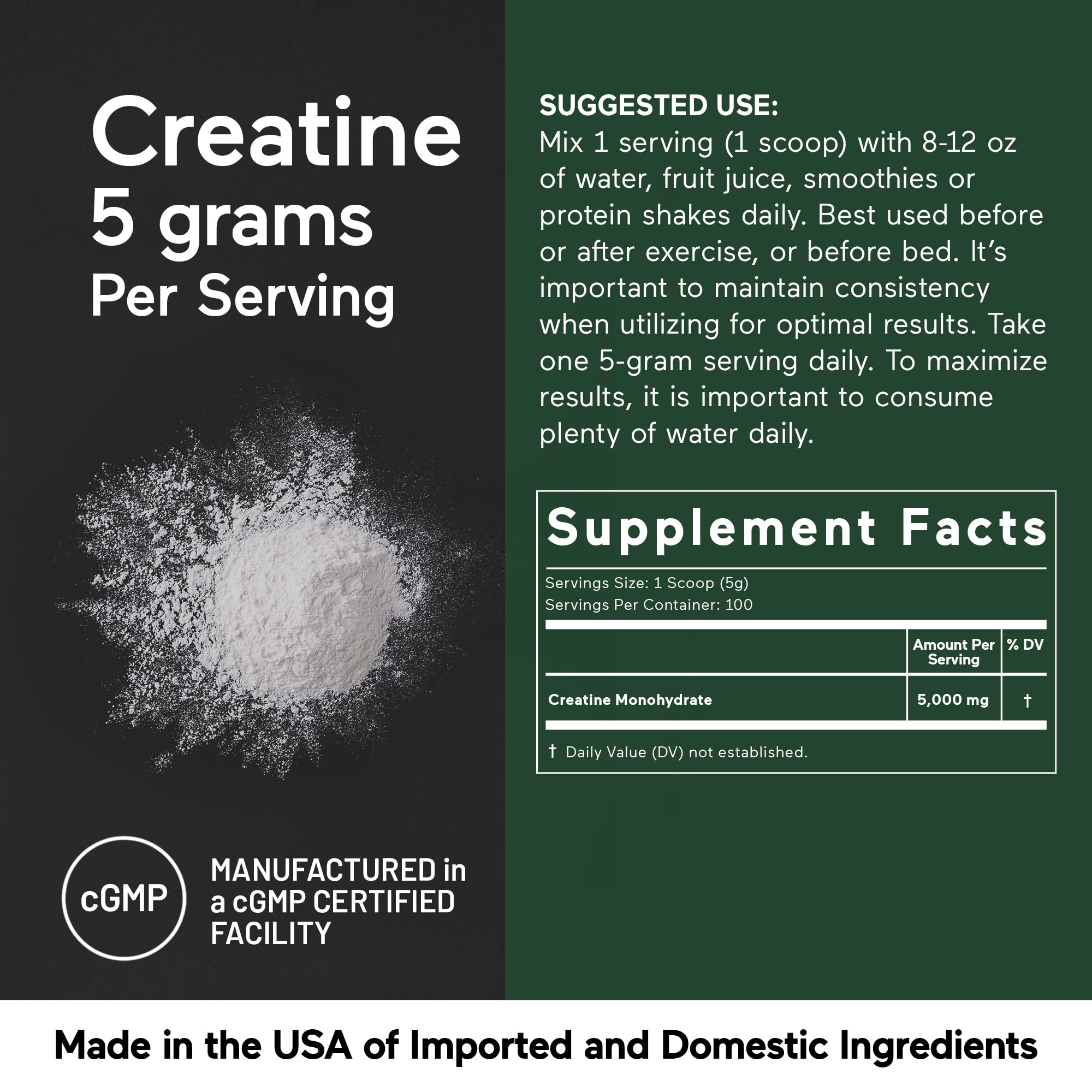 SMARTERNUTRITION Creatine Monohydrate Powder jar closeup signaling quality and purity